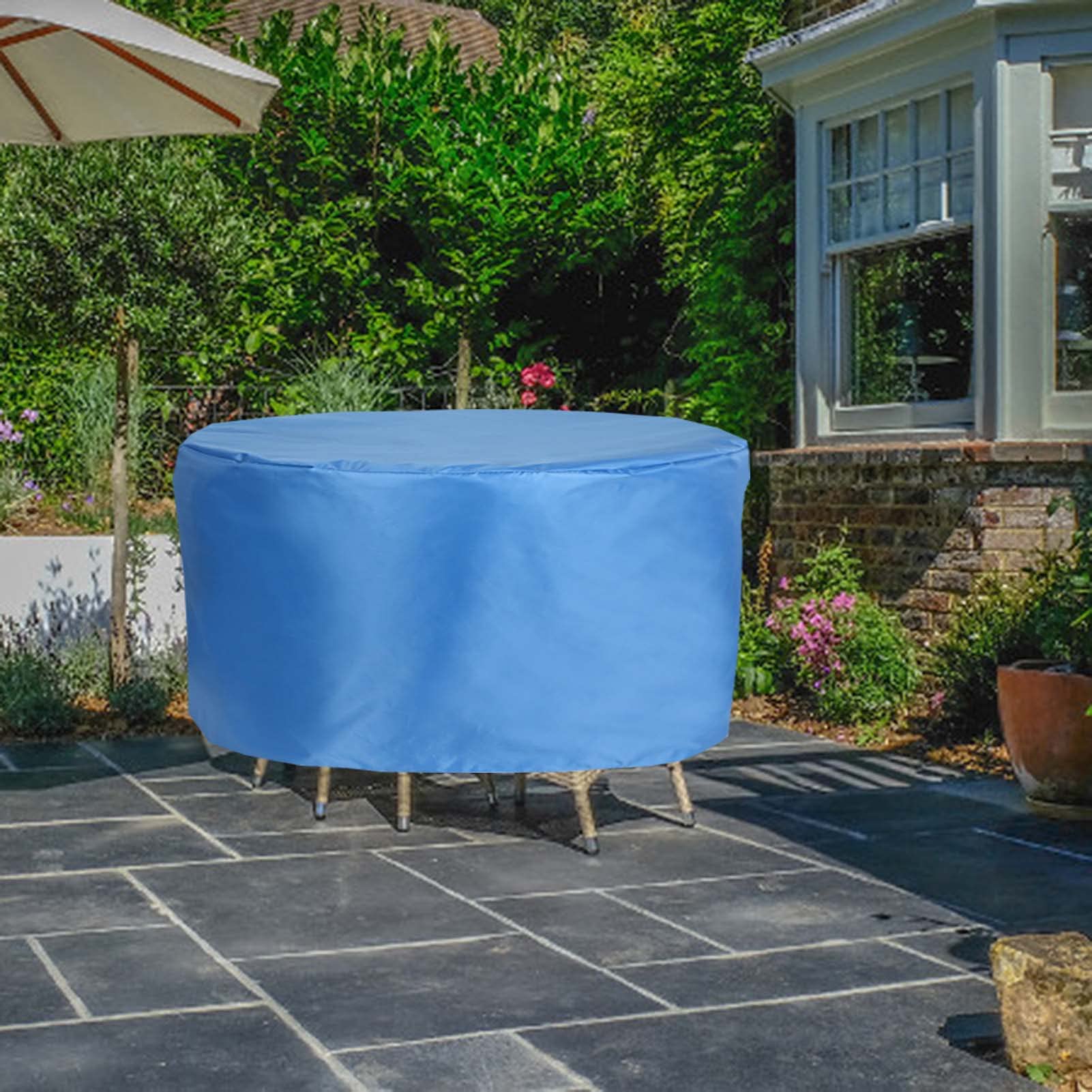 Vailge Runde Terrassenmöbel-Abdeckung – 157,5 Cm Ø, Wasserdicht, UV-beständig, Mit Befestigungsgurten