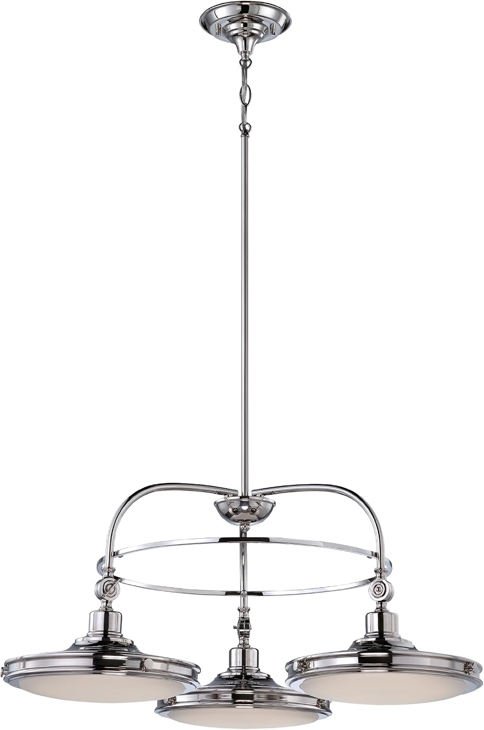 Nuvo Lighting 62/163 Houston LED Two Light Island Pendant 40 Watt 2840 Lumens Soft White 2700K KolourOne LED Technology Frosted Glass Rustic Brass Fixture