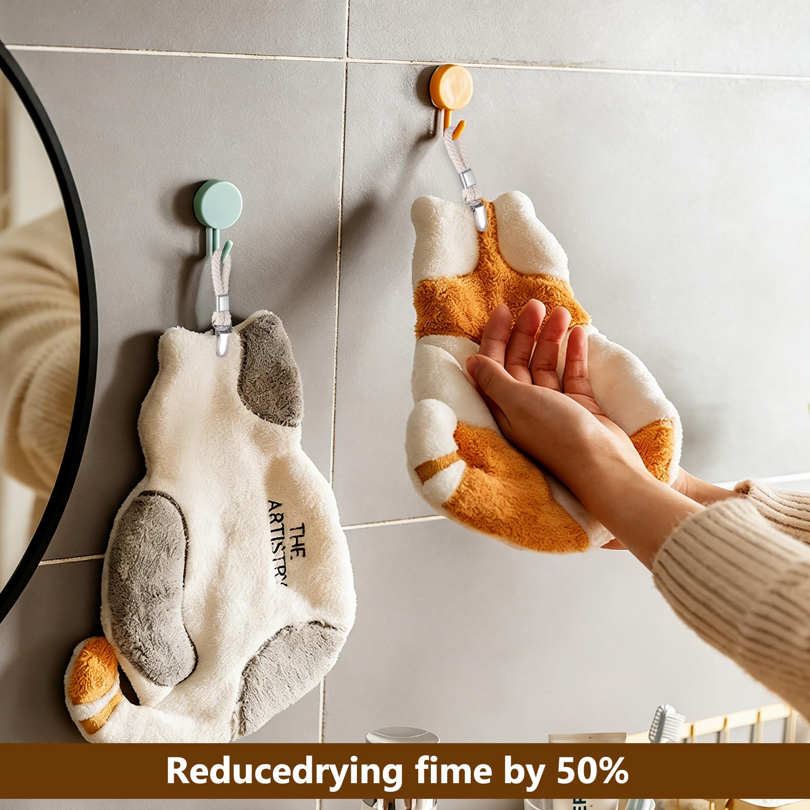 9 Pz Ganci Appendi Asciugamani Bagno, Clip Asciugamani da Appendere, Clip da Appendere in Bagno o in Cucina