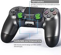 Vista 2 de Empuñaduras de pulgar para control de PS5, 8 tapas de joystick de impresión analógica, cubierta de protección de mango de silicona antideslizante