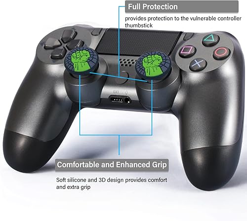 Miniatura 2 de Empuñaduras de pulgar para control de PS5, 8 tapas de joystick de impresión analógica, cubierta de protección de mango de silicona antideslizante
