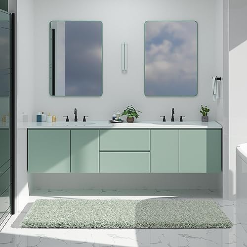 Miniatura 40 de Yimobra Alfombras de baño para baño, 32 x 20 pulgadas, ultra suaves y absorbentes de agua, alfombras de ducha de felpa antideslizantes, tapetes Gris