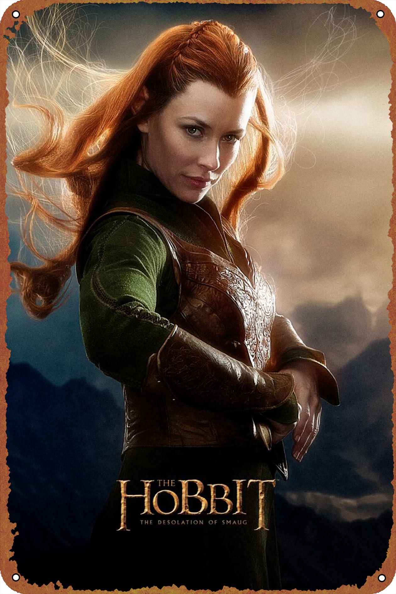Tauriel of Mirkwood Poster Metal Plaque Tin Sign,Vintage Metal Pub Club Cafe bar Home Wall Art Decoration Poster Retro 8x12 inches