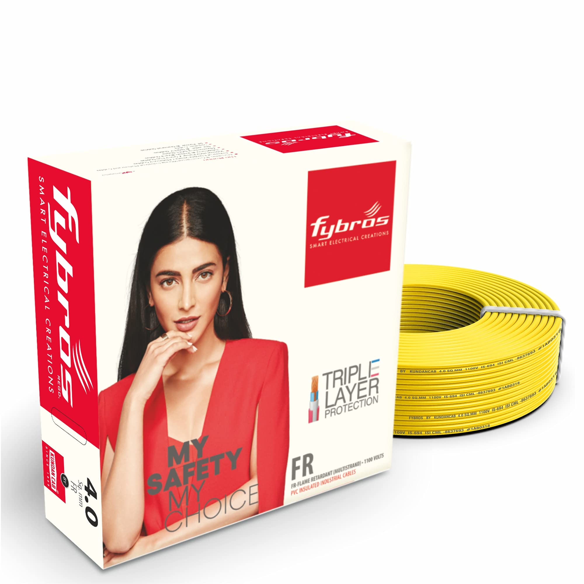 FR Yellow PVC Wire - 45m, 1 Sq Mm Copper -8