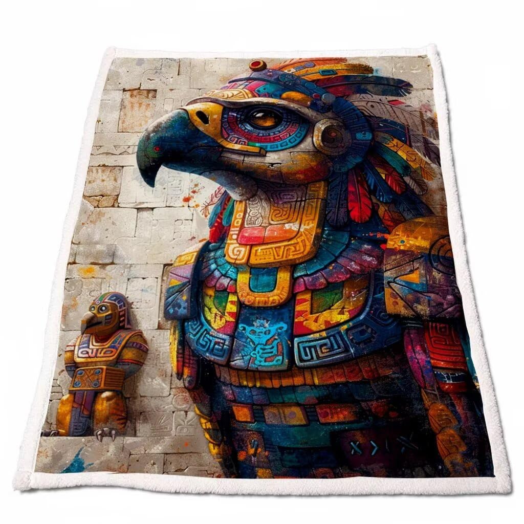 Sherpa Polaire Couverture Indien Couverture Lestée Adulte Chaude Douce Confortable Animal Plaid Canape Grande Taille 140 x 200cm pour Plaid Automne Hiver Lit Canapé Outdoor Cadeau Femme Model-4218
