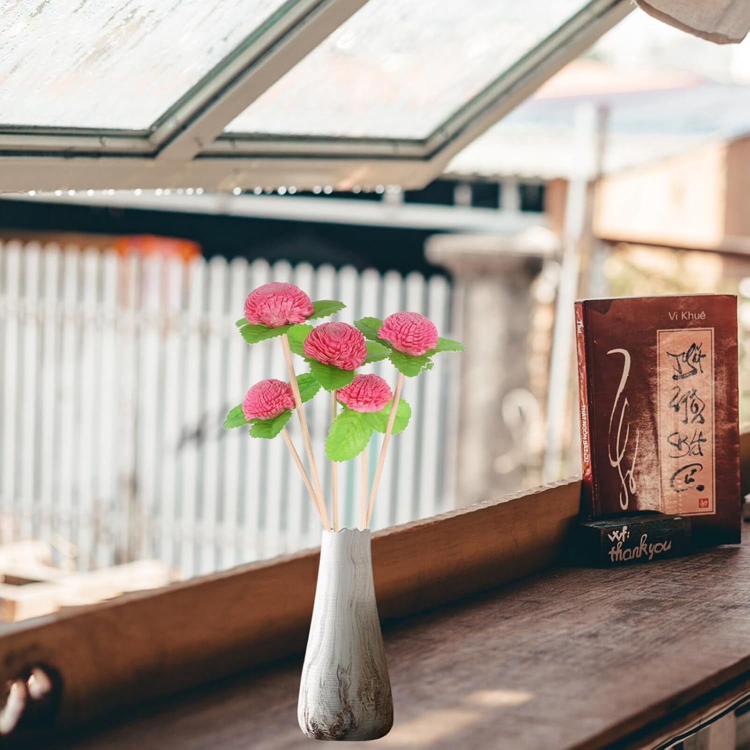 HOMSFOU Aromatherapy Dried Flower Rattan Reed Diffuser Sticks Replacement for Essential Oil Diffuser Home Fragrance Decor Wedding Living Room Ambiance 9.64X1.96X1.18In - Image 3