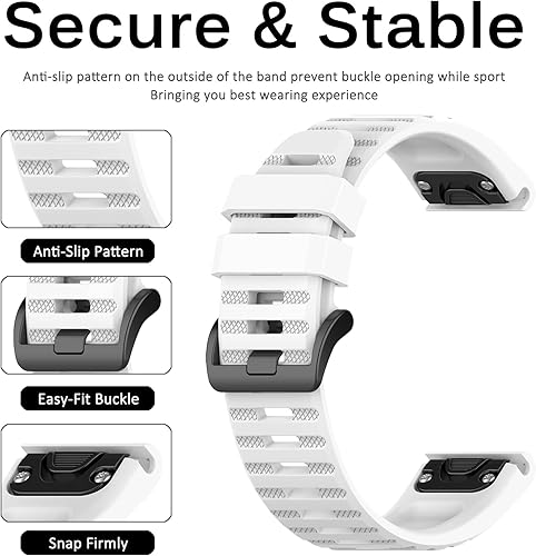 Miniatura 4 de Miimall Correa de silicona compatible con Garmin Fenix 7S, correa de reloj deportivo suave para mujeres y hombres, correa de repuesto flexible para