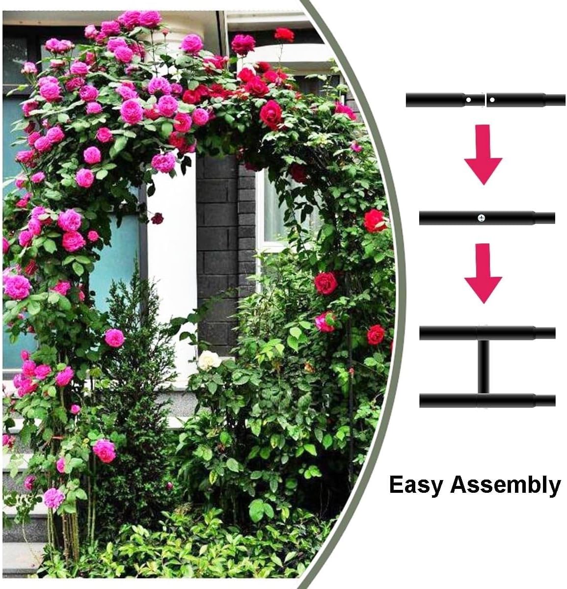 Thickened Metal Garden Arbor Wedding Arch Assemble Freely Sizes for Various Climbing Plant Roses Vines Bridal Party Decoration Pergola Arbor(Green,W80xH200cm)