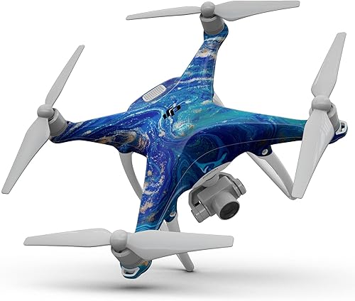 Miniatura 10 de Compatible con Drone DJI Phantom 4 - Vinilo protector resistente a los arañazos - Cristal de ágata azul vívido
