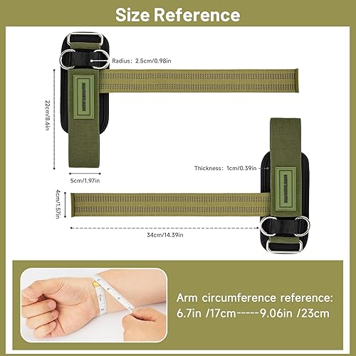 Miniatura 2 de MANUEKLEAR - Correas de muñeca antideslizantes para levantamiento de pesas, correas de levantamiento de pesas con anillos en D para entrenamiento de
