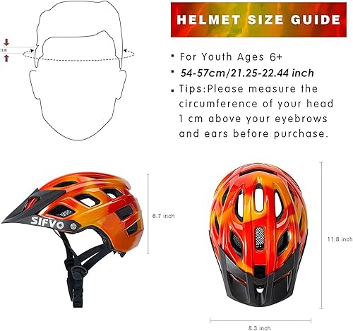 Miniatura 6 de Casco de bicicleta para niños, casco de bicicleta para niños y niñas de 8 años en adelante, con visera fresca, casco de bicicleta para niños, casco