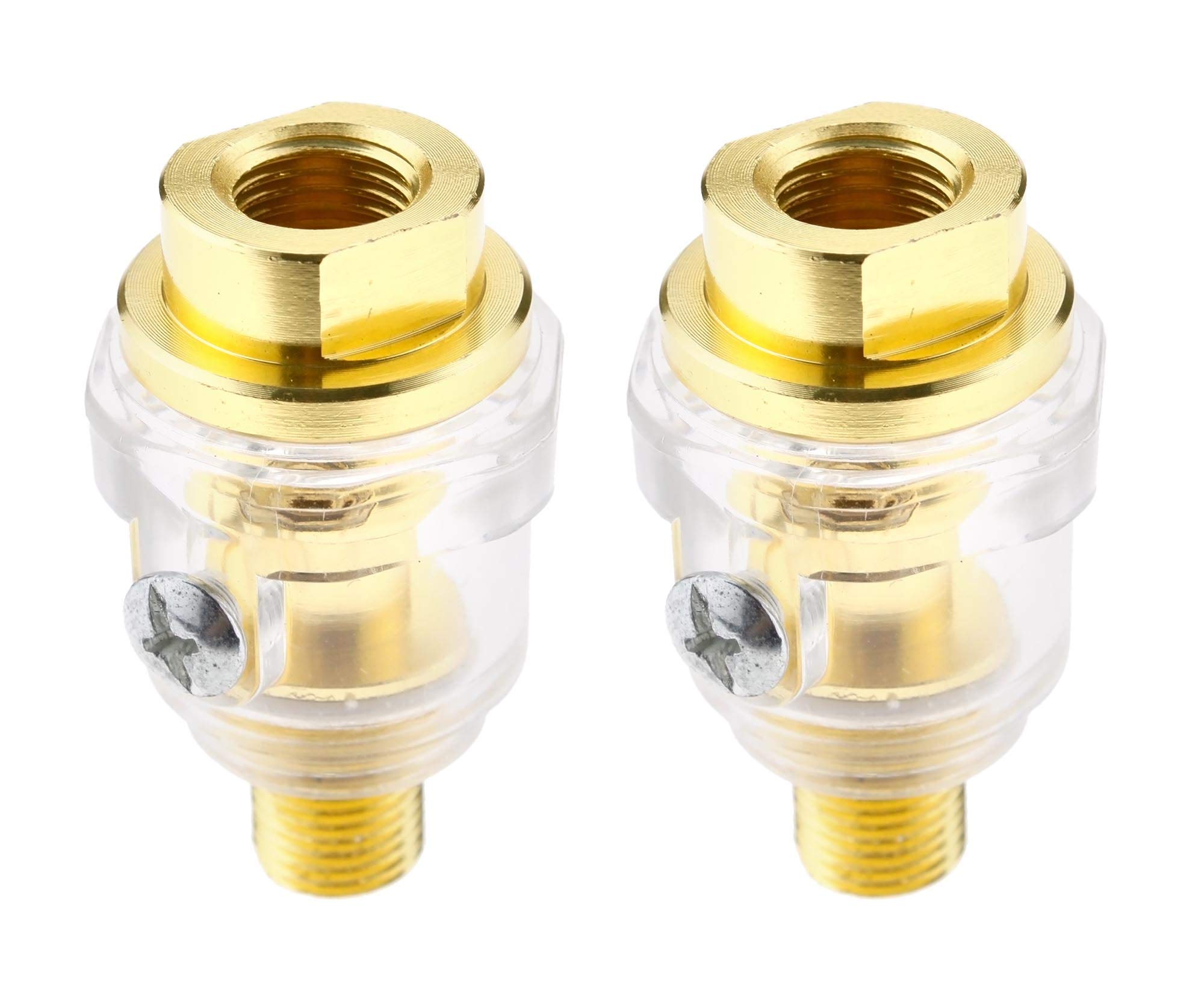 The Lord of the Tools 2X Mini Oiler Lubricator, 1/4" BSP Brass in-Line Oiler Air Lubricator for Air Compressor Pipe Tool