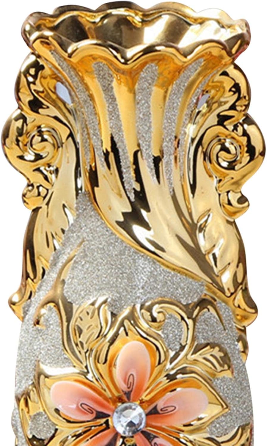 MagiDeal European Style Ceramic Vase, Decorative Craft Light Luxury Gold Graceful Jar Flower Pot for Dining Room Restaurant Parties Desktop Gift, StyleE