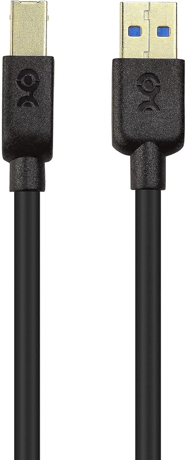Cable Matters 1-Pack Long USB 3.0 Cable (USB 3 Cable, USB 3.0 A to B Cable) in Black 15ft & 3-Pack Long USB 2.0 A to B USB Printer Cable