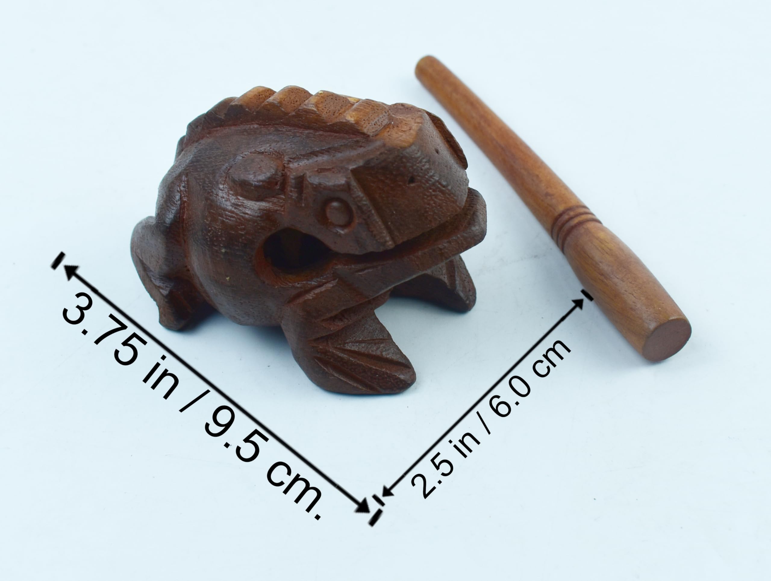 Frog guiro inches wood block musical instrument Percussion Musical Instrument Perfect size Natural Wood Güiro Frog. (3.75 inches-9.5 cm.) - Image 4