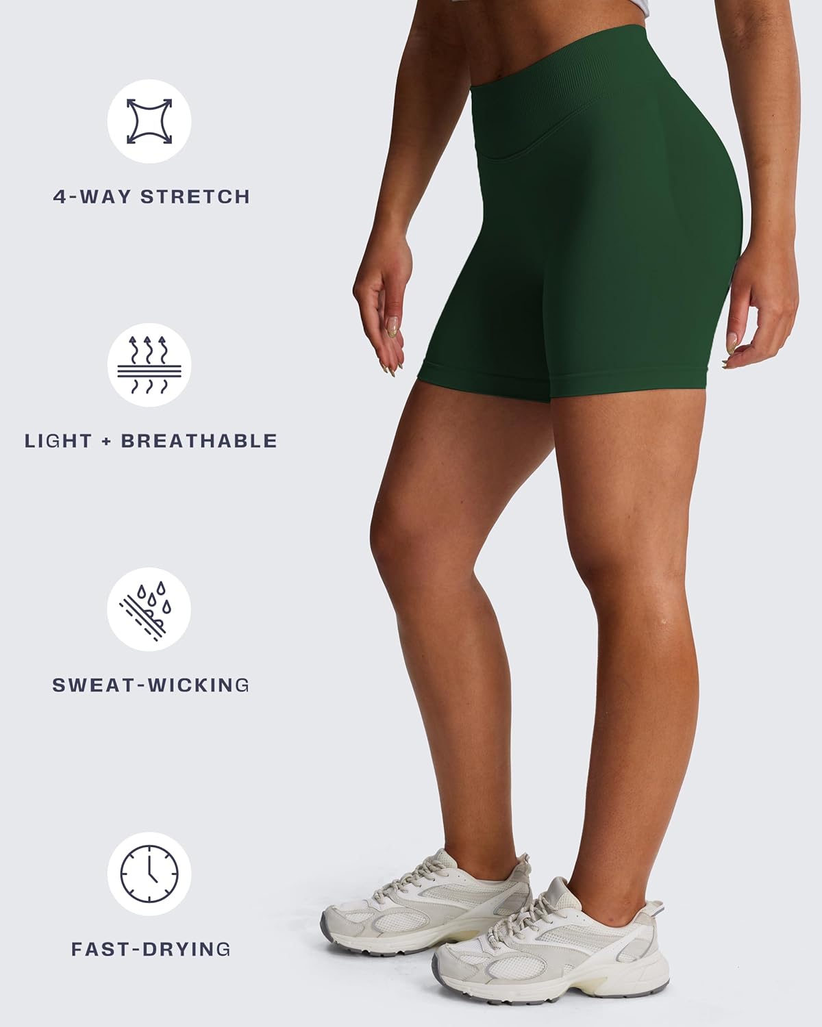 Aoxjox Seamless Biker Shorts for Women Impact Hidden Scrunch Low Waisted Athletic Yoga Short 3.5"/4.5"/5"/6" - Image 5