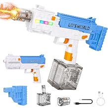 Electric Water Gun with LED Lights, 32FT Rechargeable Water Blaster, 380ML