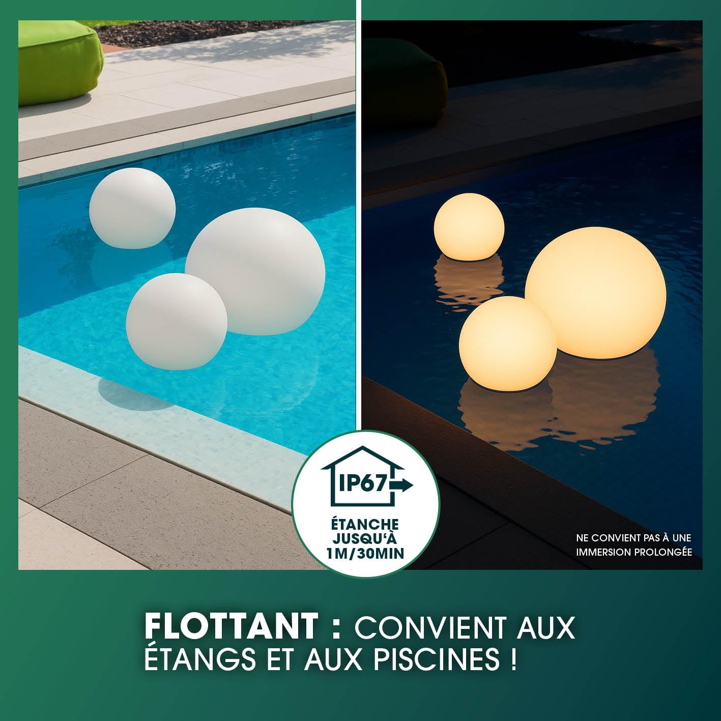 EASYmaxx Lampe solaire LED avec changement de couleur - Lampe de jardin décorative avec éclairage LED - Magnifiques effets de lumière avec capteur de lumière du jour pour l'intérieur et l'extérieur -
