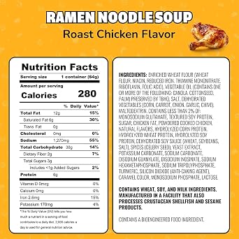 Maruchan Instant Lunch Ramen Noodles, Roast Chicken Flavor Japanese-Style Instant Noodle Soup, Easy Meal Ready in 3 Minutes 2.25 Oz. (12 Pack)