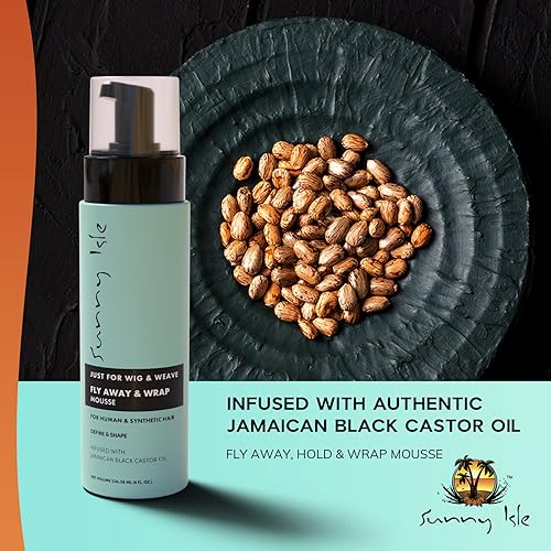 Miniatura 4 de Sunny Isle Solo para pelucas, tejidos, trenzas y extensiones vuelan, sujeta y envuelve la mousse de 8 onzas | Para peluca sintética y natural