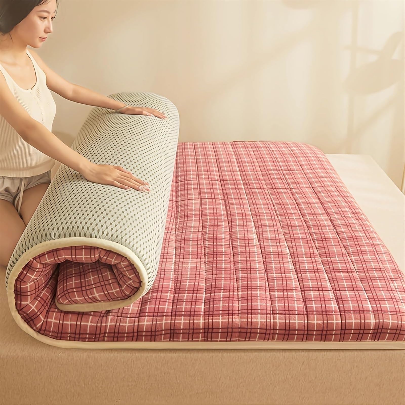 Futon Mattress Thicken, Folding Floor Futon Mattress, Soft Thick Tatami Mattress, Double/Quilted/Single Futon Mattress