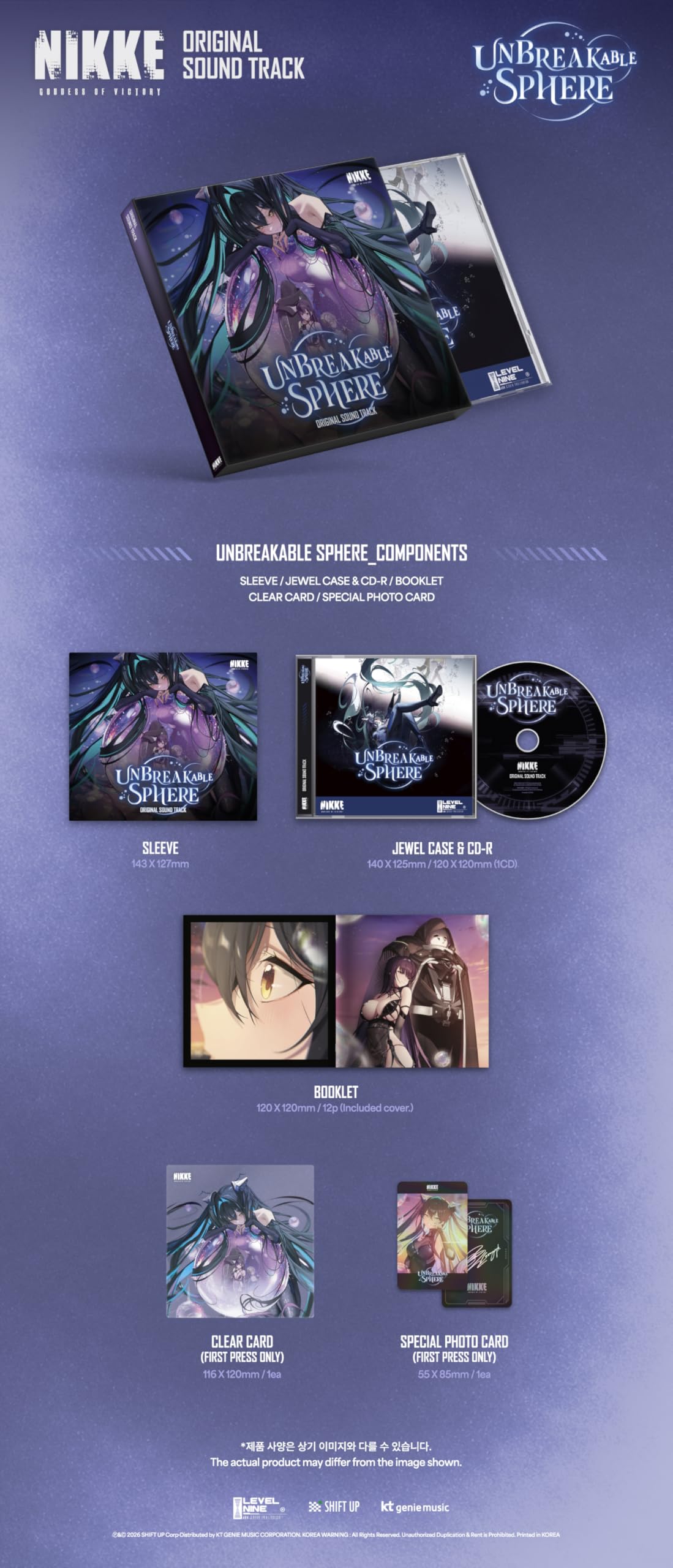 GODDESS OF VICTORY NIKKE OST avec suivi scellé (ensemble de 4 versions)
