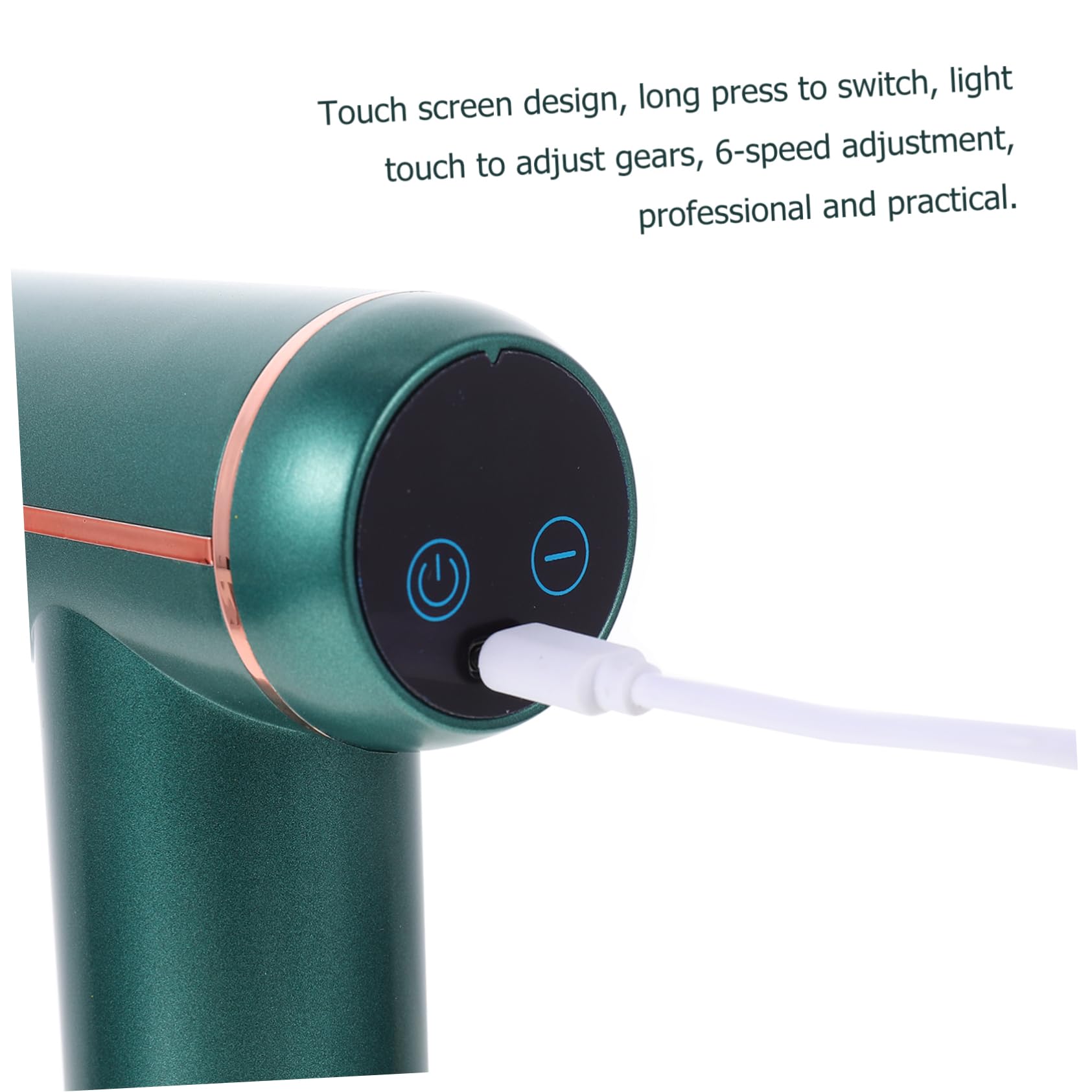 COLLBATH Massaggiatore Elettrico per Fascia Muscolare Strumento per Massaggio Muscolare Portatile Rilassa Muscoli e Promuove Circolazione Sanguigna Testine Massaggianti Frequenza