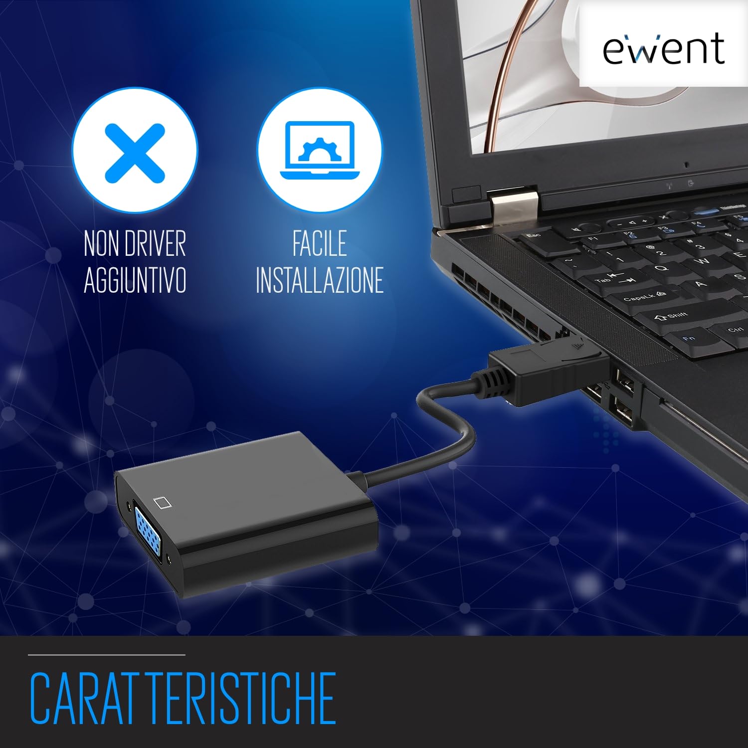 Cavo Adattatore DisplayPort a VGA - Ideale per Double Screen o Mirroring - Mantiene Massima Qualità Video - Ampia Compatibilità
