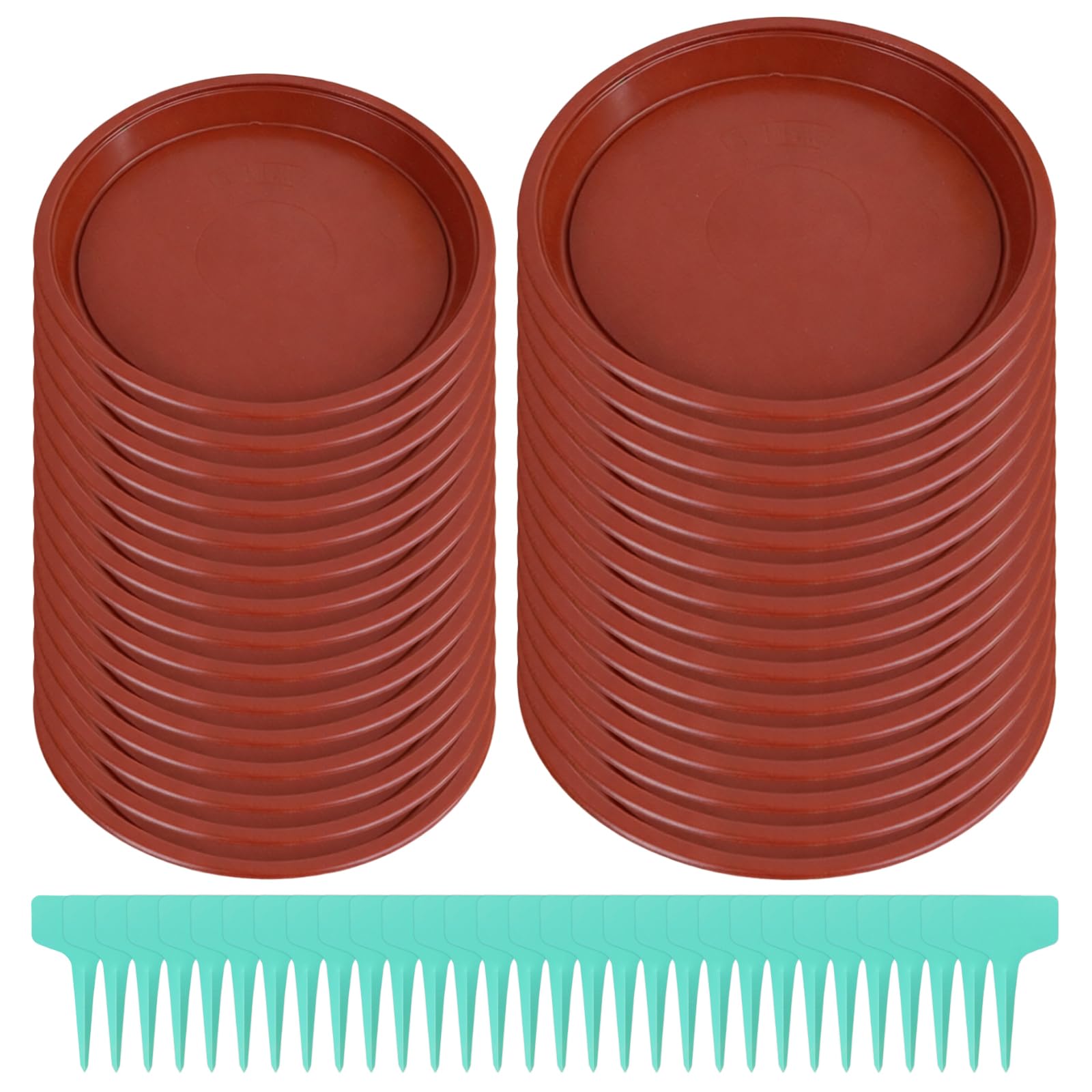 ZBKJYILF 30Pcs Plant Pot Saucers and Drip Trays Set, Round Plastic Plant Saucers Sizes 16/22cm, Waterproof Flower Pot Trays for Indoor, Outdoor Potting, Garden, Balcony Plants