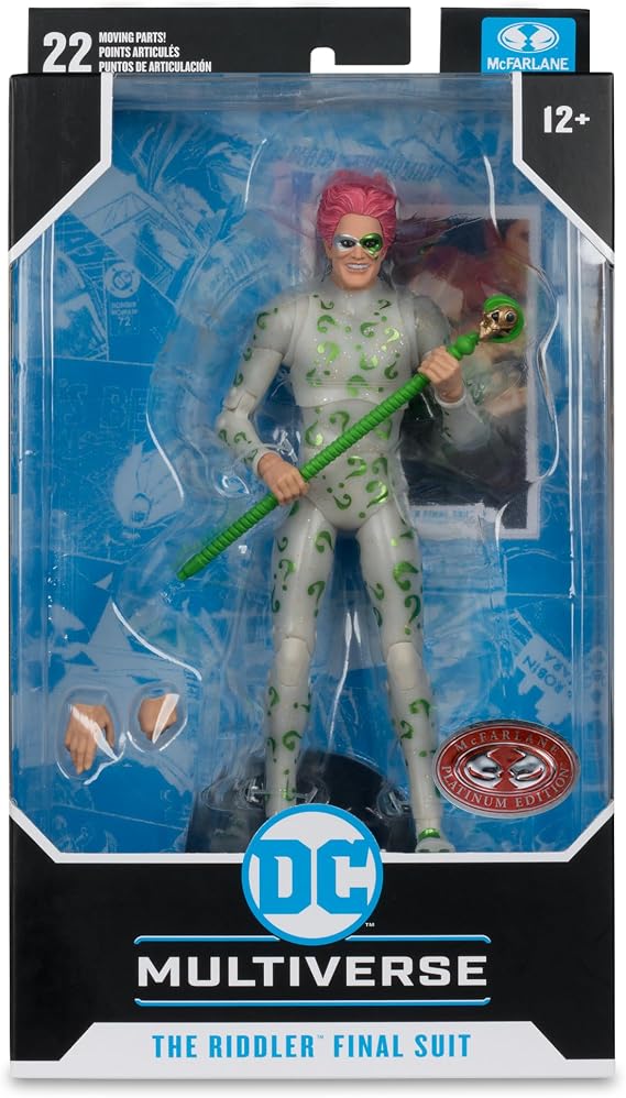 McFarlane DC Multiverse The Riddler Final Suit (Batman Forever) 7in Action Figure Toys (Red Platinum Edition)