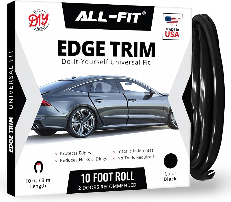 Protetor de borda de porta automotiva All-Fit Automotive EDGET preto – 3,05 m