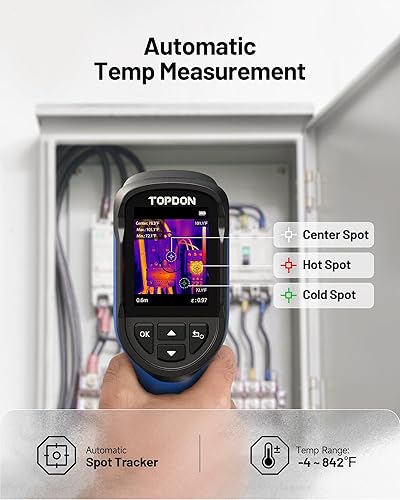 Miniatura 6 de TOPDON TC004 Mini cámara de imagen térmica de mano, resolución TISR de 240 x 240, -4F a 842F, duración de la batería de 15 horas, resolución IR de