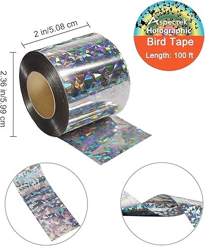 Miniatura 7 de Cinta holográfica para ahuyentar aves (doble cara)