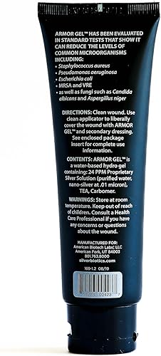 Miniatura 8 de Silver Biotics Armor Gel para vendaje de heridas  Primeros auxilios + alivio de quemaduras  24 ppm Tecnología SilverSol Ag4O4  4 onzas