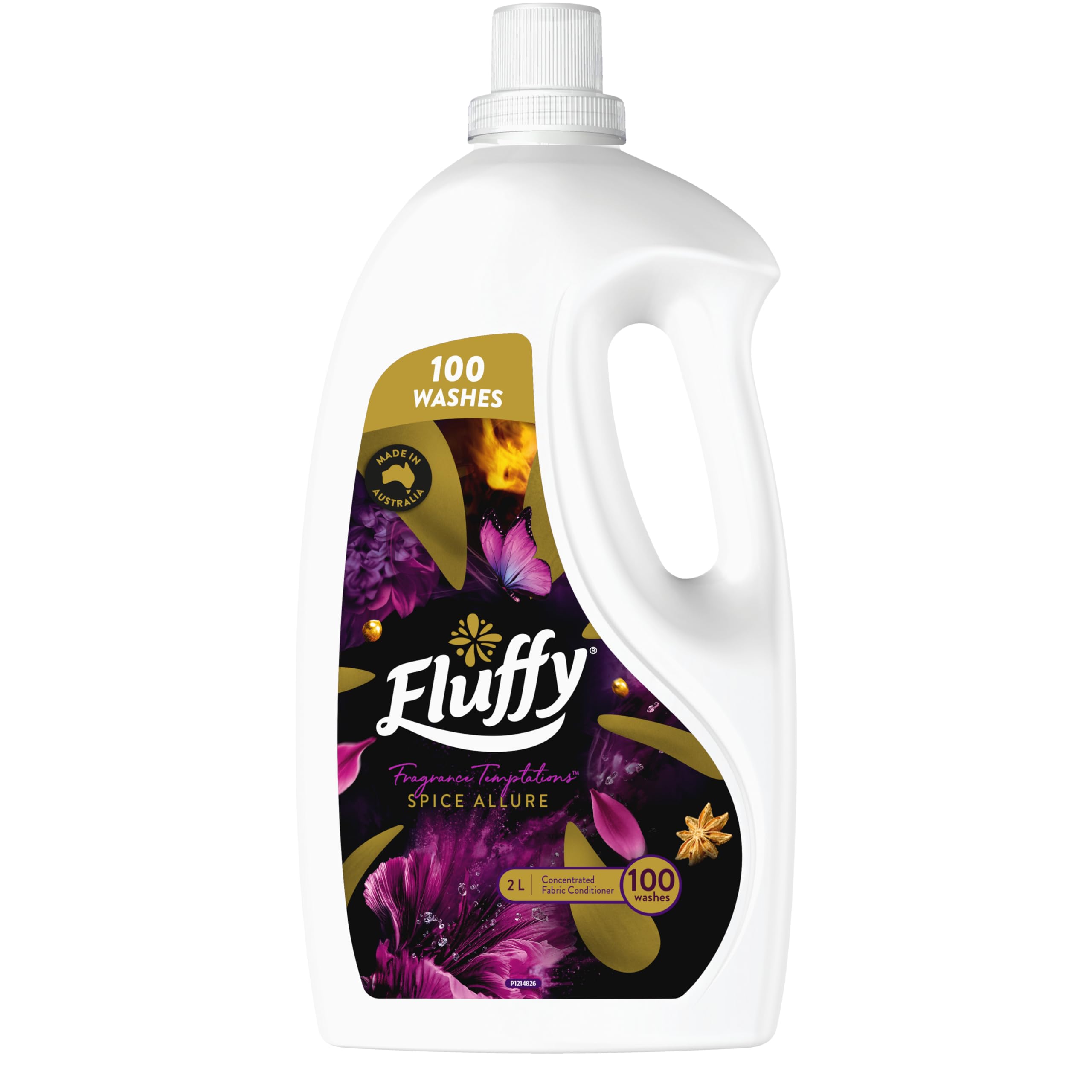 Fluffy Concentrate Liquid Fabric Softener Conditioner, Fragrance Temptations, Spice Allure,...