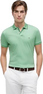 Tommy Hilfiger Men's Short Sleeve Casual Polo Shirts in Slim Fit with Liquid Cotton and Cuff Designs