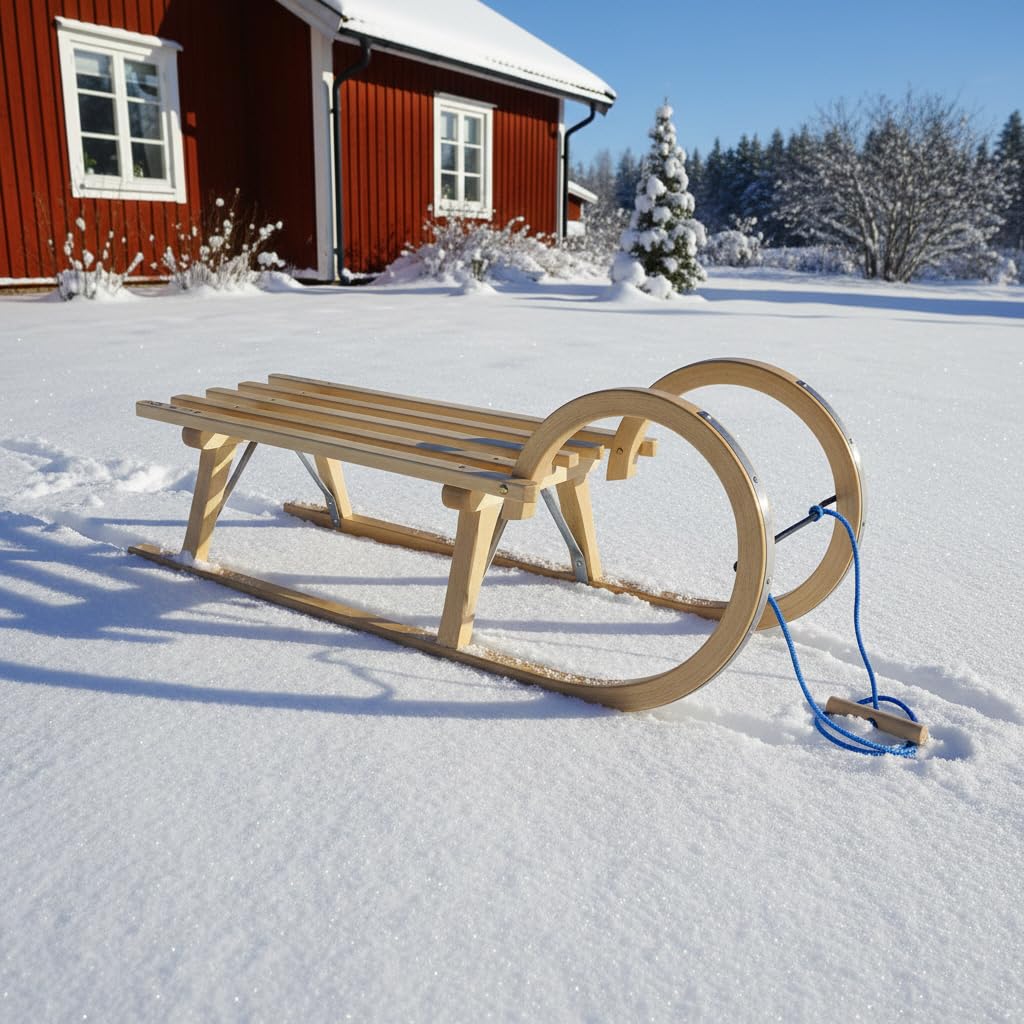 Hörnerschlitten Hörnerrodel Baran 95 Schlitten Holz