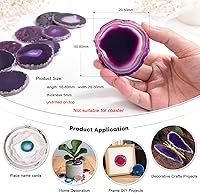 Vista 2 de rockcloud 10 piezas de ágata con luz de mesa, piedras de geoda de cristales curativos, decoración irregular del hogar, fabricación de joyas