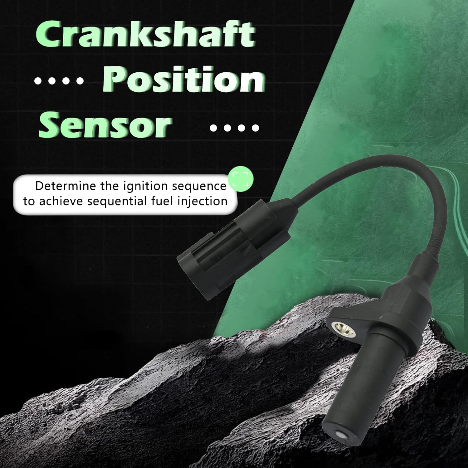Engine Crank Crankshaft Position Sensor V6 3.3L Compatible with Hyundai for Kia Azera Cadenza Santa Fe Santa Fe XL Sedona Sorento 12 13 14 15 16 17 18 19 Replaces 393103C600 CSS1987 PC996 SU14890