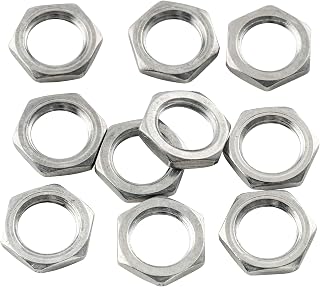 Musiclily Basic M8x0.75 Pots Mounting Hex Nuts for Metric Guitar Bass Potentiometers, Nickel (Set of 10)