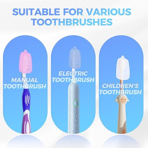 Miniatura 2 de Lapfoon - 5 paquetes de tapas para cepillos de dientes, fundas de silicona para cepillos de dientes eléctricos y cepillo de dientes manual