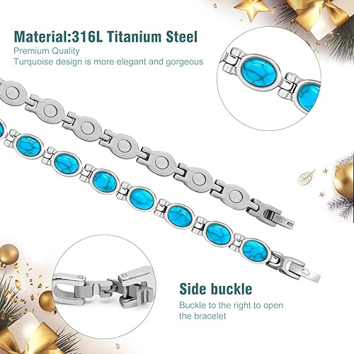 Miniatura 2 de JEROOT Ultra Strength Magnetic Bracelets, Bracelet for Women and men, 3500-6000 Gauss Neodymium Magnets, Magnetic Field Therapy Jewelry Gift