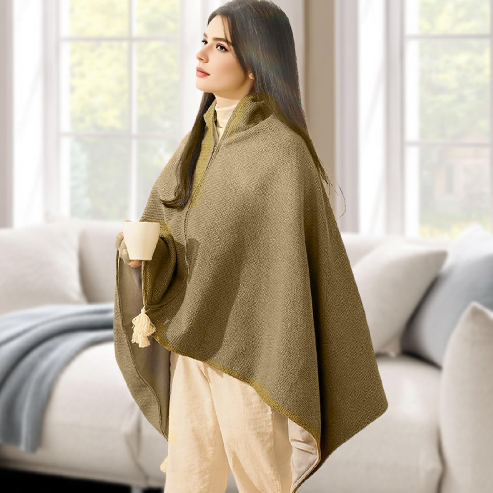 Genérico Chaleco Eléctrico Calefactable - Chaleco Eléctrico Calefactable para Mujer - Accesorio Térmico 3 Niveles Clima Frío para Dormir Viajes Lectura Trabajo Hogar