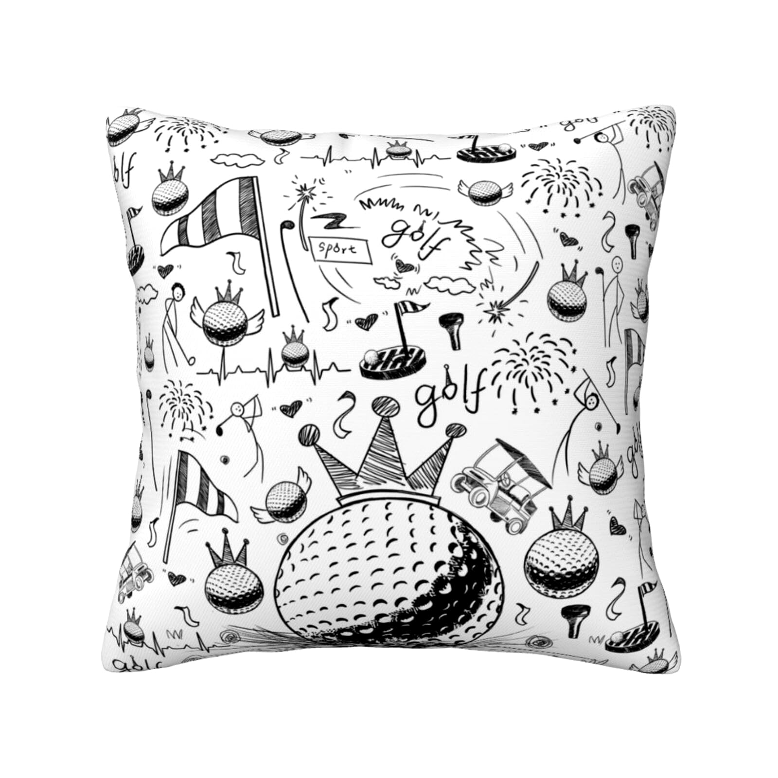 XeaGiasy Golf Ball Throw Pillow Covers 18x18 Inch Sports Decor Theme Pillowcase Gifts for Boys Men Kids Teen Home Sofa Bed Decorative Pillow Case Golf