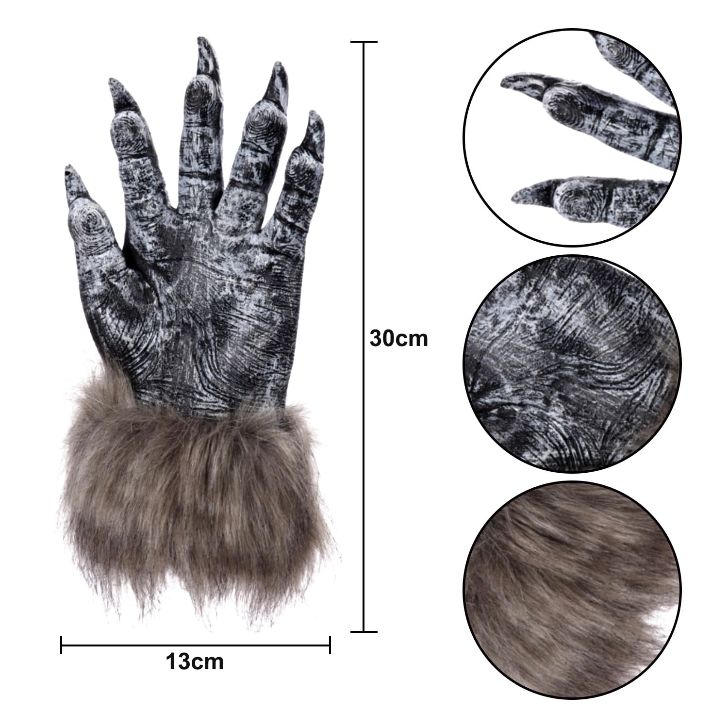 HIXNUG Wolf Paw Gloves Halloween Wolf Claws Warm Winter Gloves for Halloween Christmas Fancy Dress Up Party Cosplay - Image 2