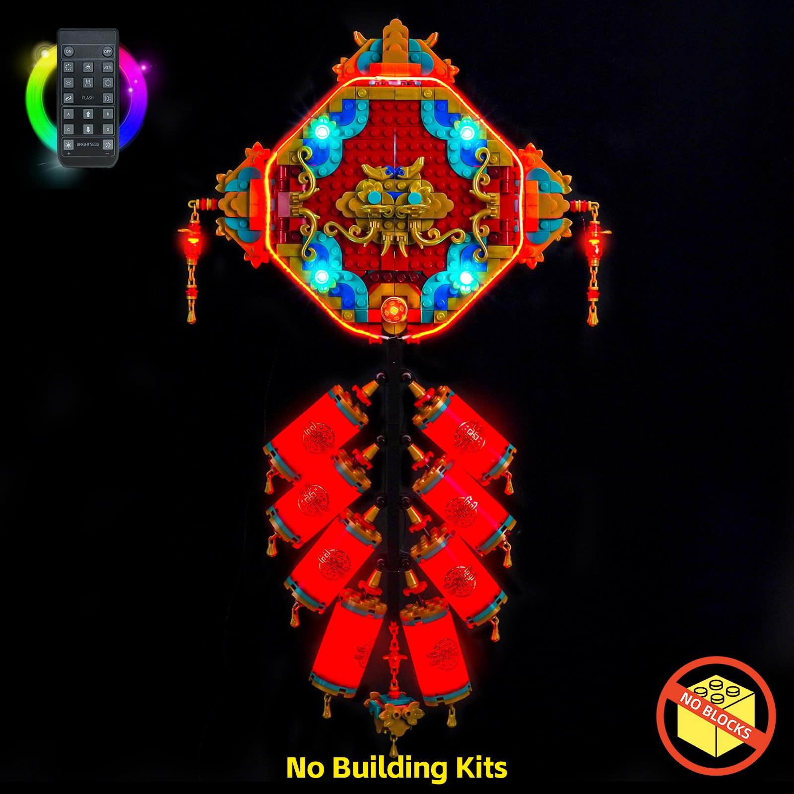 Remote Control Led Light Set Compatible with Lego Fortune Firecracker 80118 (No Model) - Image 2