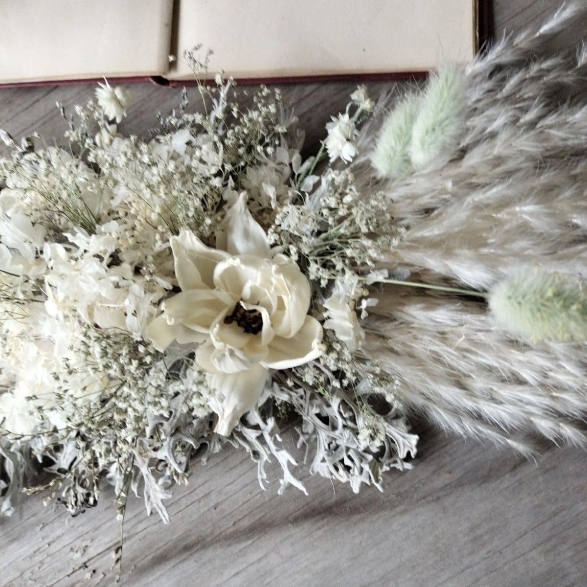 Amazon.co.jp: かすみ草に覆われたアンティークホワイト横長スワッグ