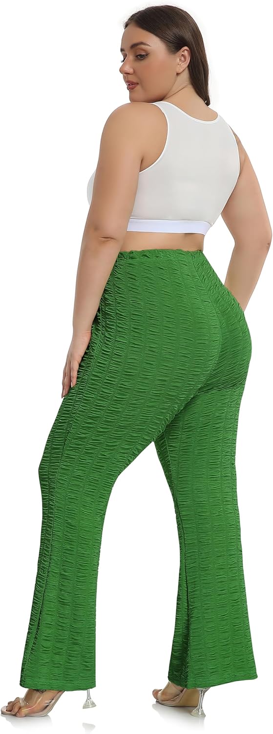 ZERDOCEAN Women's Plus Size Flare Leggings High-Waisted Bootcut Wide Leg Leggings Pants - Image 5