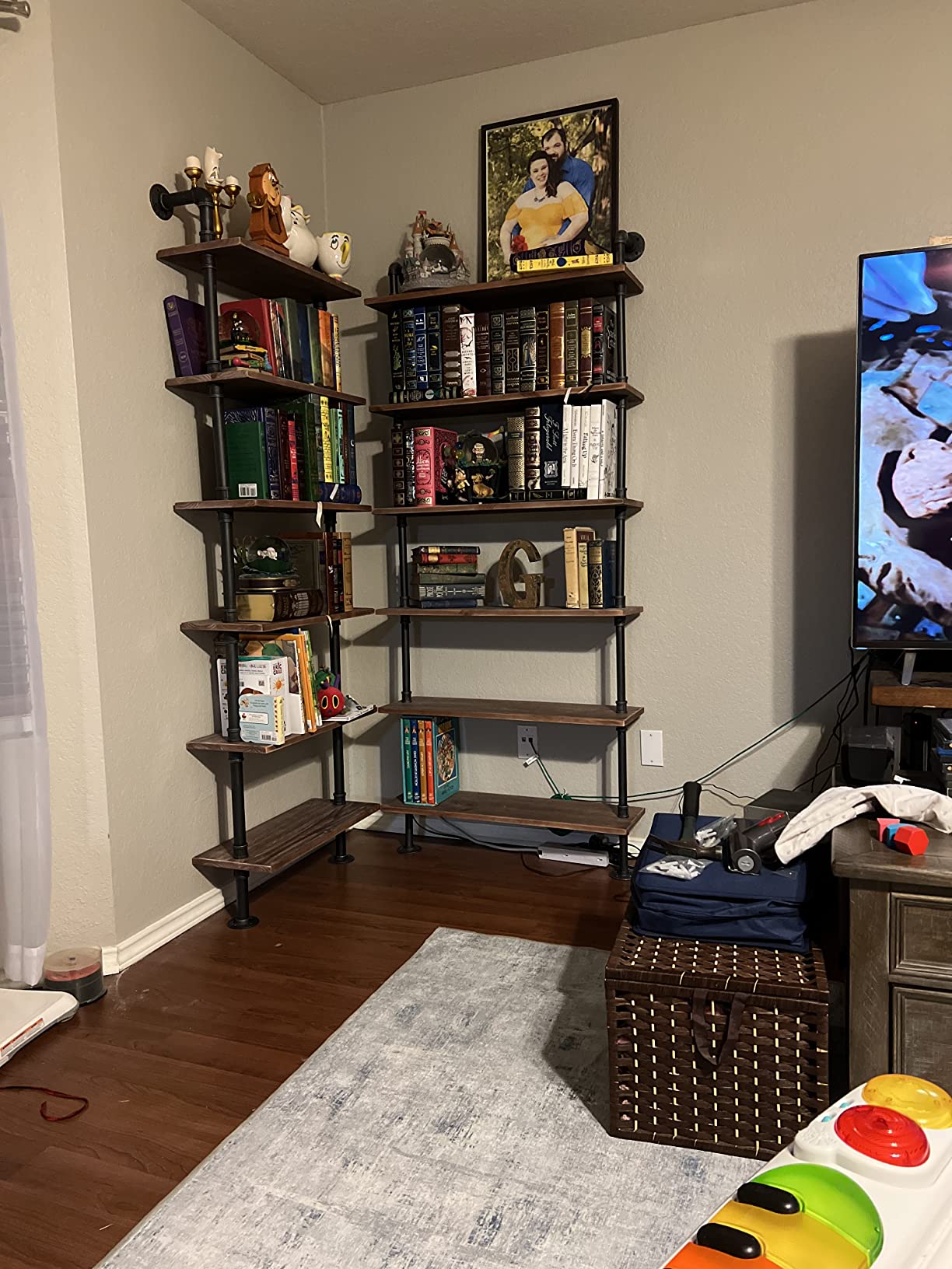 28/mo Finance WGX Design For You Industrial Pipe Shelves Rustic Wood