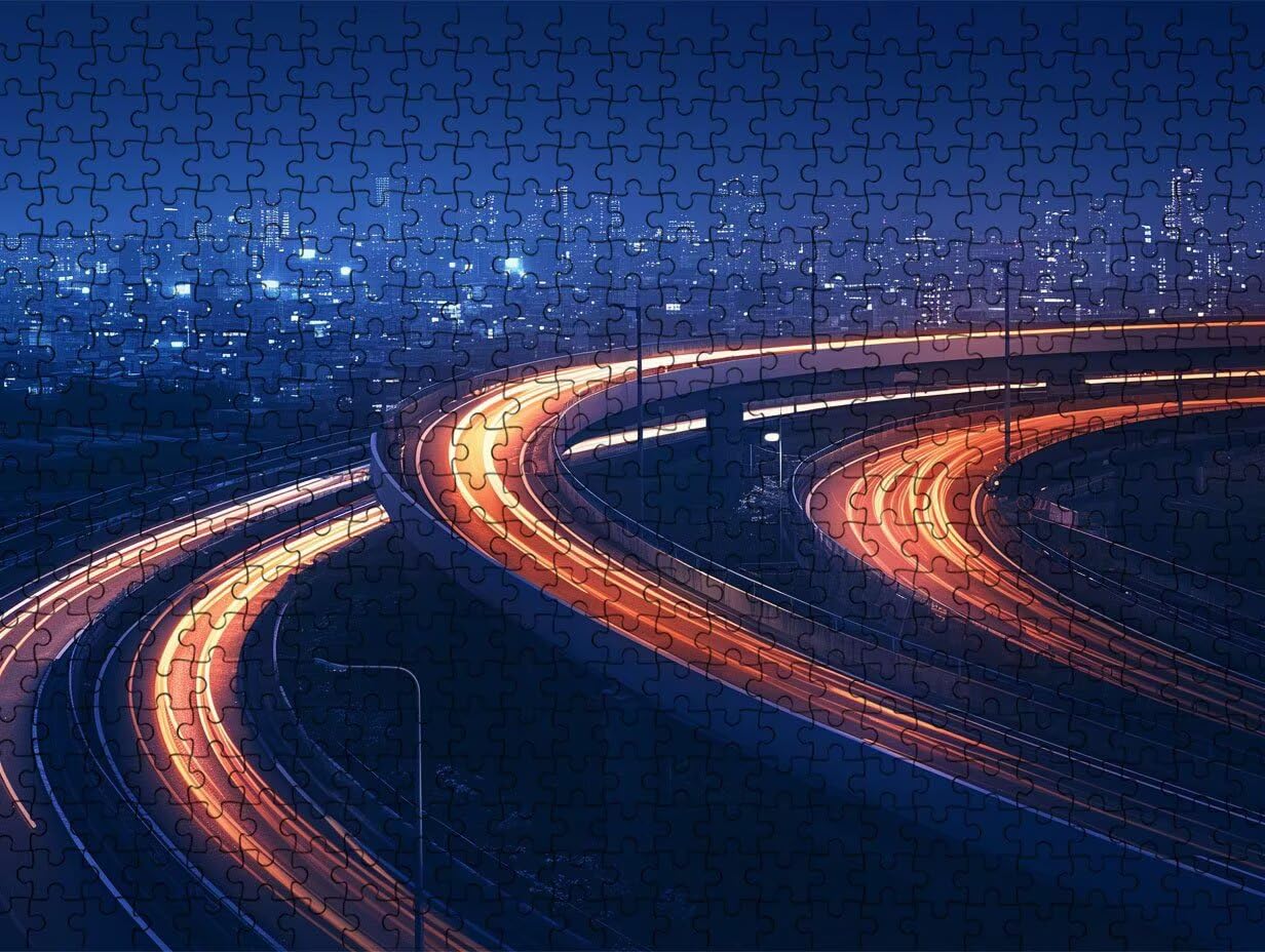 Puzzle dla dorosłych 5000, scena miejska nocna 5000 elementów dla dorosłych, klasyczne gry edukacyjne, gry i zajęcia rodzinne, do dekoracji ścian domu, świetny pomysł na prezent R0KH-79